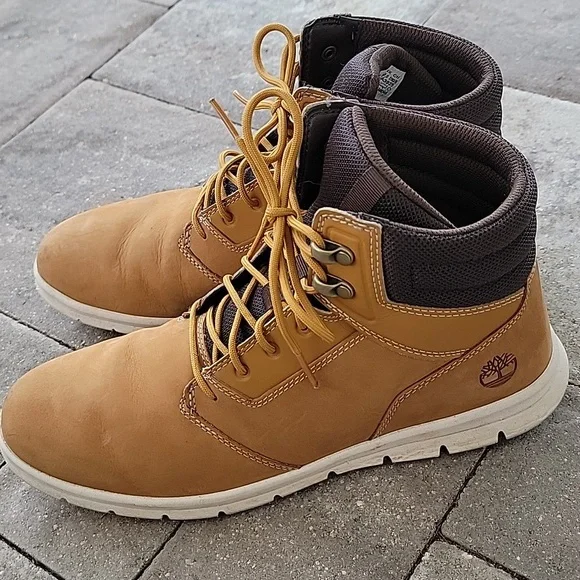 Timberland Graydon Sneaker Lace-up Boot Wheat Nubuck Sz 9 - Picture 5 of 9